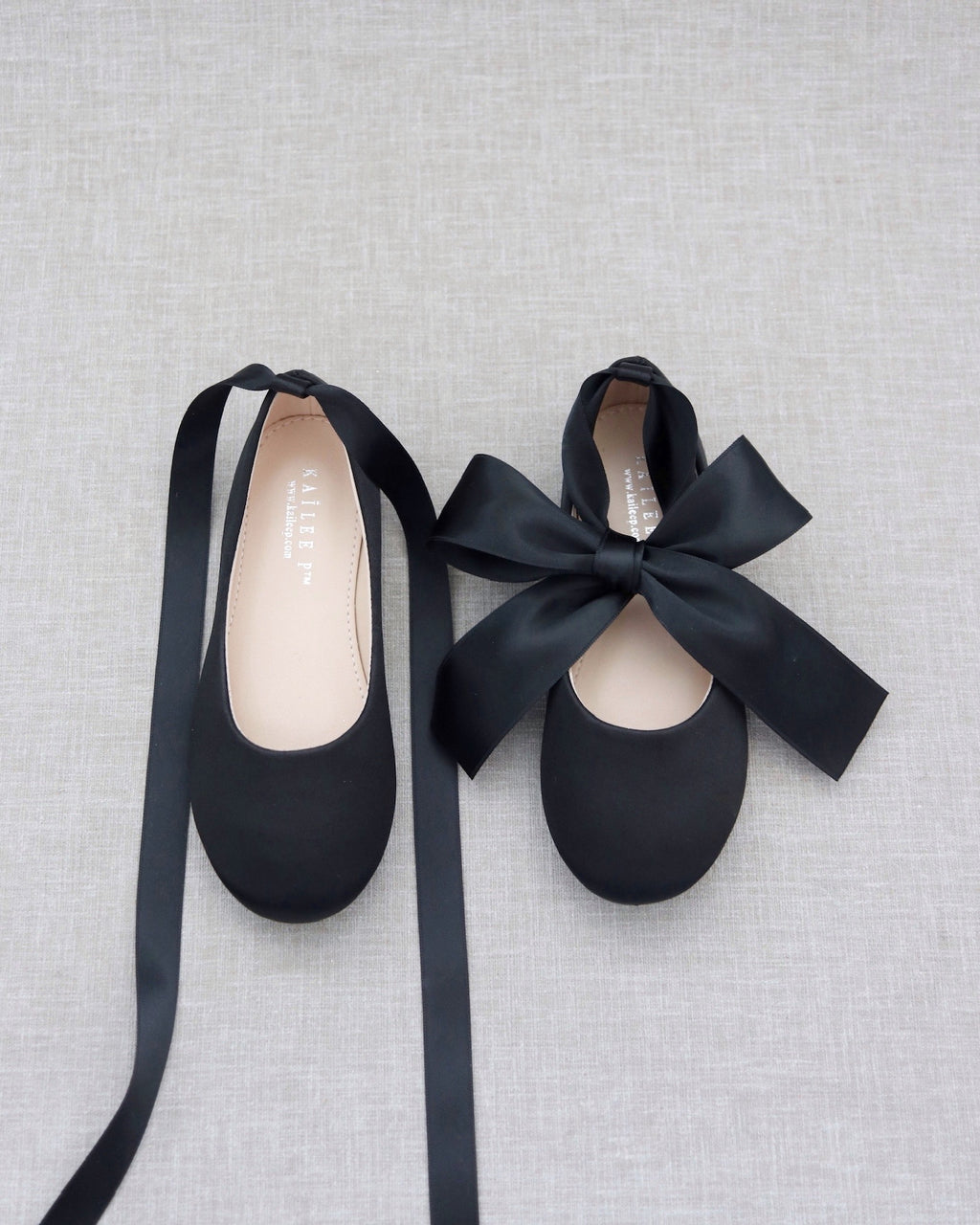 Satin Ballet Flats Ankle Tie or Ballerina Lace Up