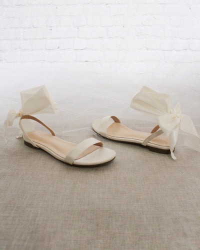 ivory wedding flat sandals