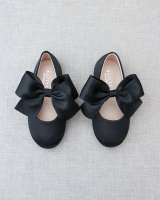 Satin Mary Jane Flats with Satin BowKids Shoes