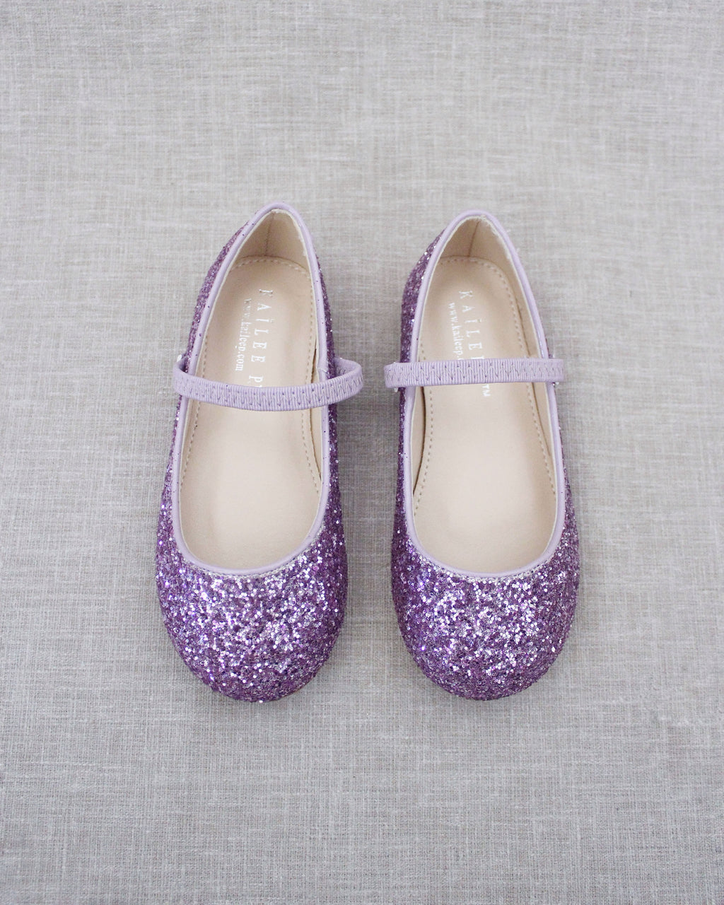 Purple Rock Glitter Maryjane Ballet Flats, Flower Girls Shoes
