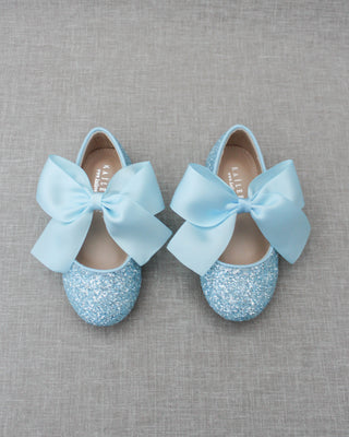 Rock Glitter Maryjane Flats with Satin BowKids Shoes