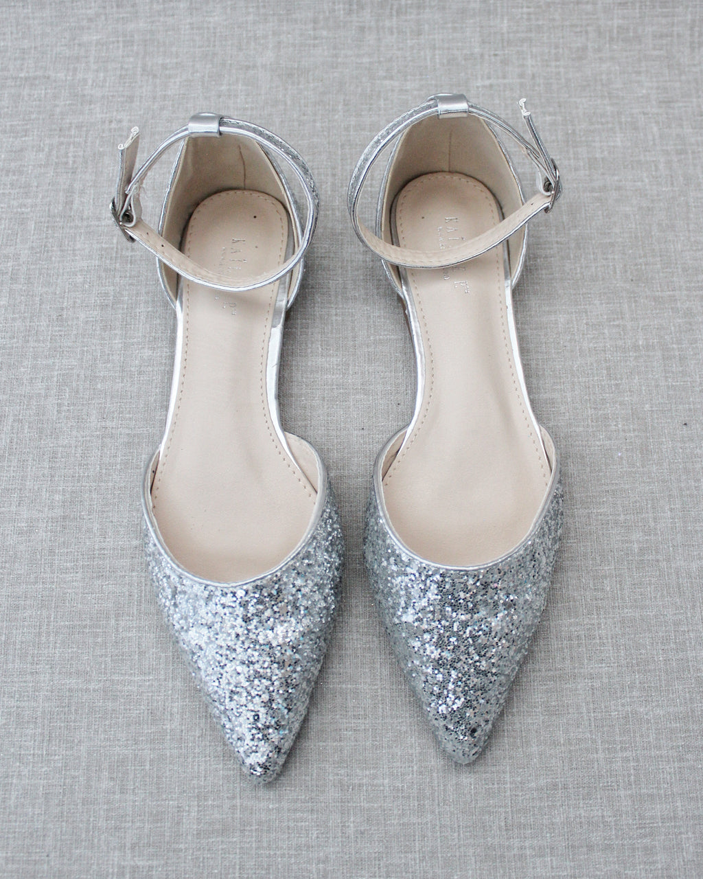 Women's Glitter Clear Ankle Strap Flat Mules main image 1