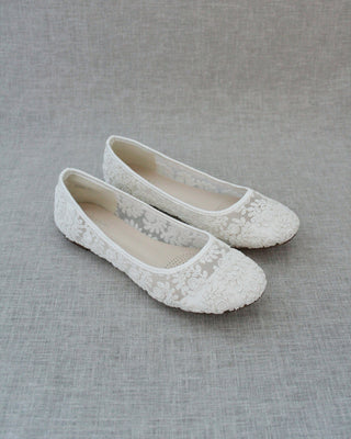 Crochet Lace Ballet FlatsWomen Shoes
