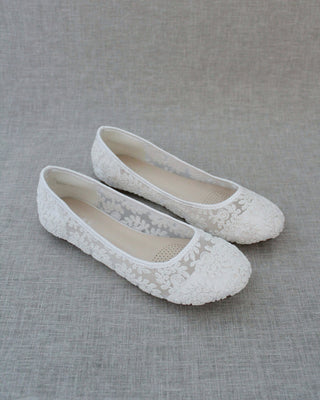 Crochet Lace Ballet FlatsWomen Shoes
