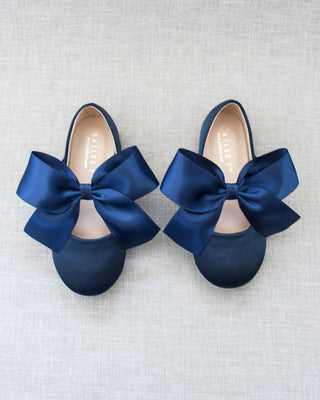 Satin Mary Jane Flats with Satin BowKids Shoes