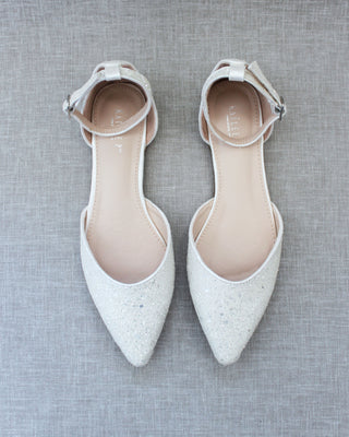 Rock Glitter Ankle Strap FlatsWomen Shoes
