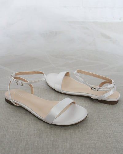 White Satin Women Sandals