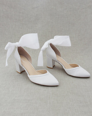 Ankle Wrap Tie Wedding Block HeelsWomen Shoes