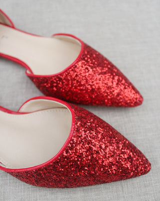 Rock Glitter Ankle Strap FlatsWomen Shoes