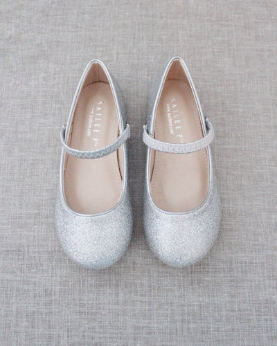 Silver glitter shoes