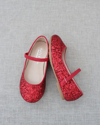 Rock Glitter Mary Jane Ballet FlatsKids Shoes