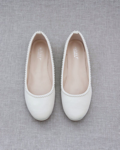 ivory shoes with pearls
