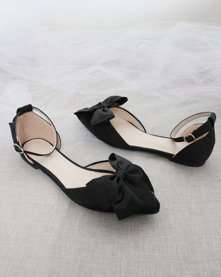 Pointy Toe flats with Front Satin BowWomen Shoes