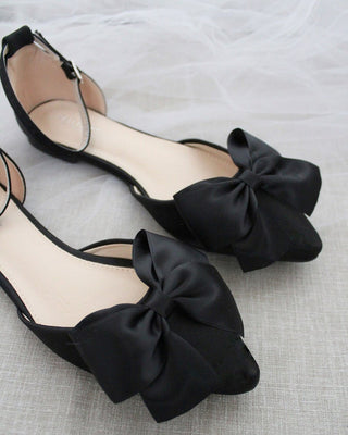 Pointy Toe flats with Front Satin BowWomen Shoes