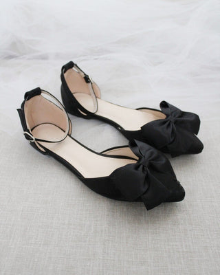 Pointy Toe flats with Front Satin BowWomen Shoes