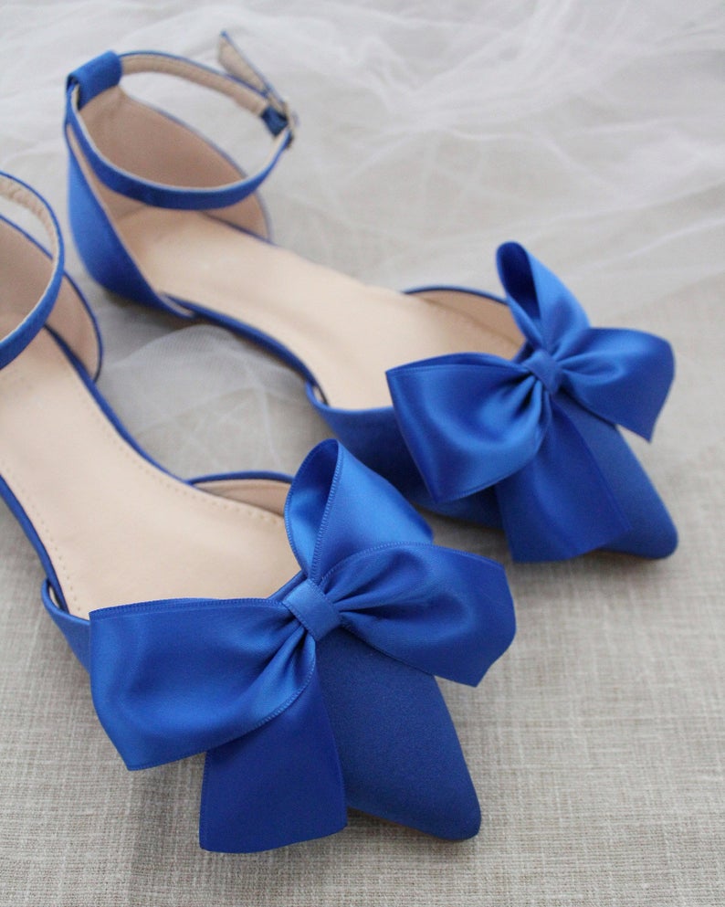 Satin royal blue shoes Clearance