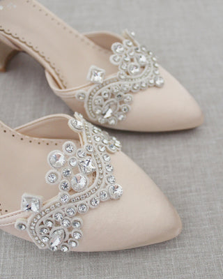 Evening Block Heel with Rhinestones DetailWomen Shoes