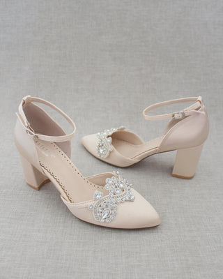 Evening Block Heel with Rhinestones DetailWomen Shoes