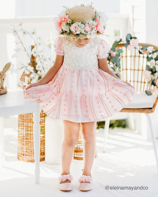 Rock Glitter Mary Jane Flats with Chiffon FlowersKids Shoes