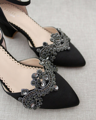 Evening Block Heel with Rhinestones DetailWomen Shoes