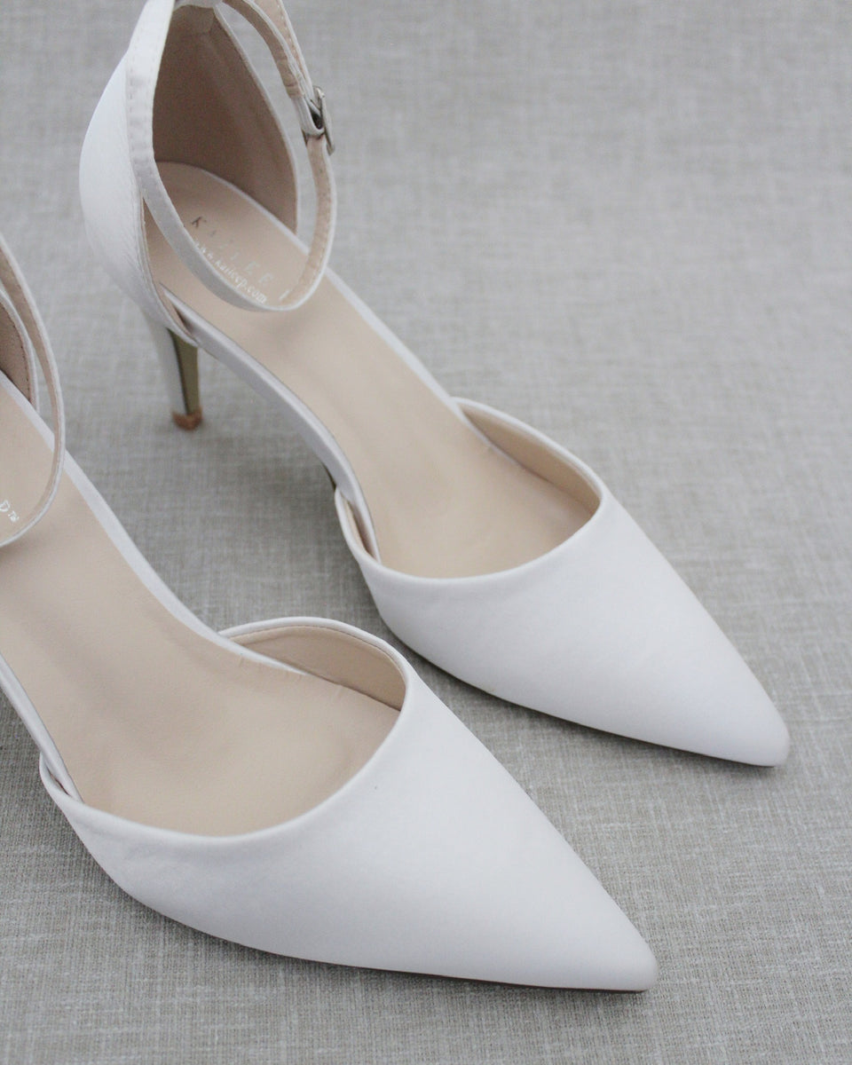 Simple Satin Wedding Heels, Bridesmaid Shoes, Bridal Shoes,Formal Shoes â Kailee P. Inc.