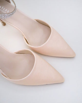 Satin Evening Heels with Rhinestones StrapWomen Shoes