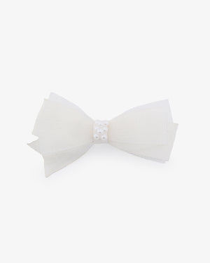 Mesh Bow Hair Clips with Pearl Band