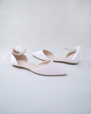 Dusty Pink Bridesmaids Satin Flats