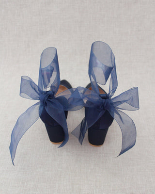 Ankle Wrap Tie Evening Block HeelsWomen Shoes