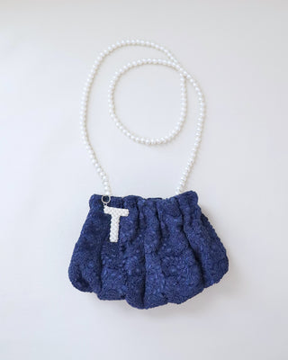 Cleo Pearl Lace Mini Pouch with Pearl InitialClutch
