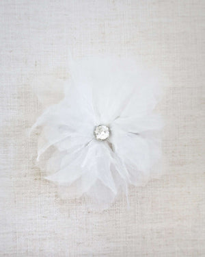 Large Ophelia Flower Hair Barrette with Rhinestone