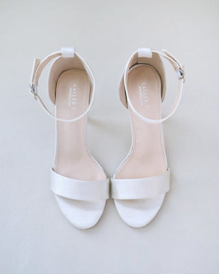 ivory satin high heel wedding sandals