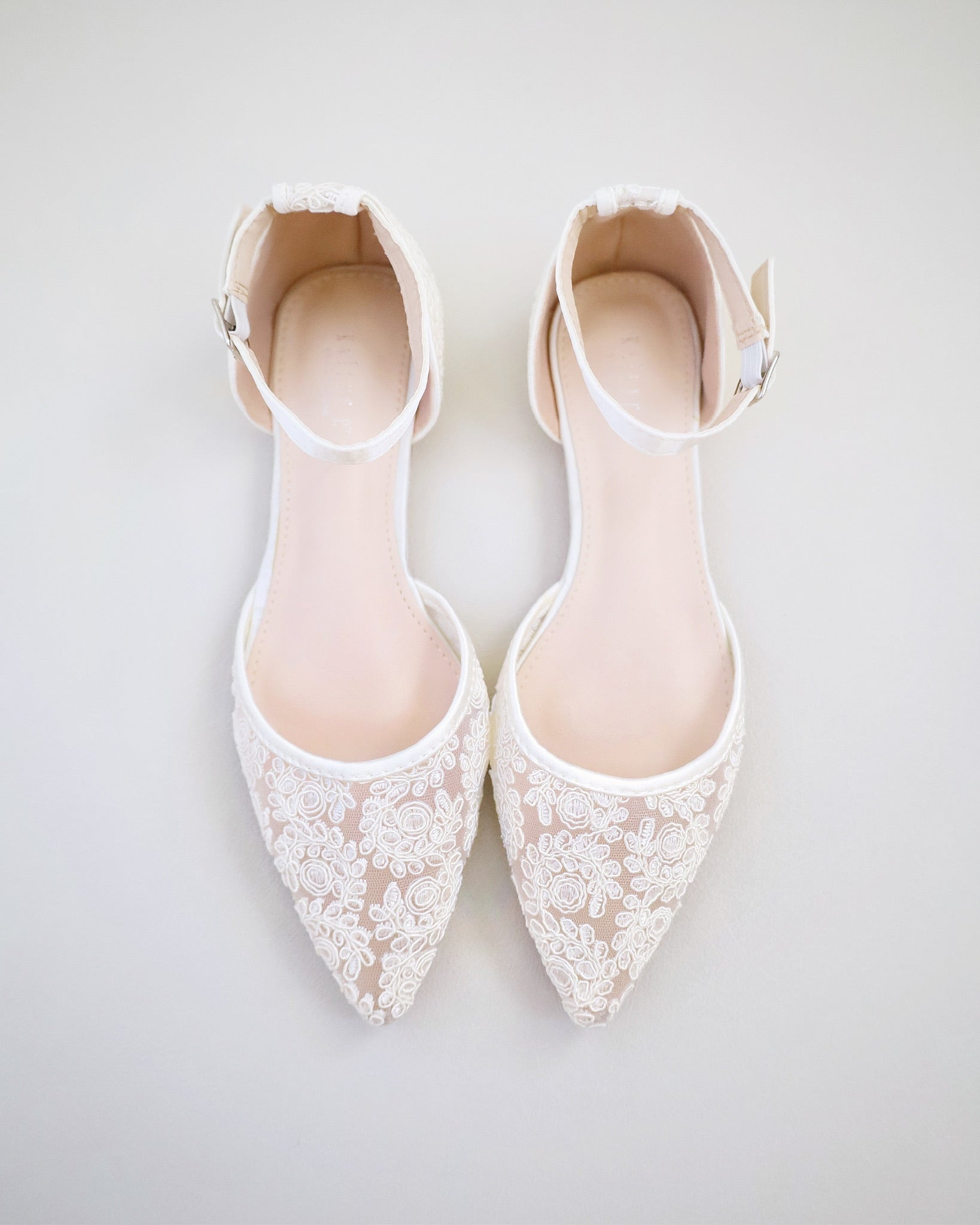 Pointed Toe Flats Flat White Lace Shoes Ivory Crochet Lace Pointy