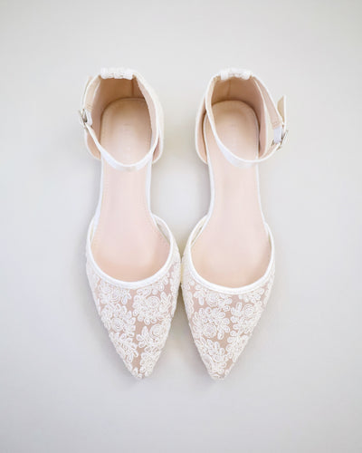 ivory crochet lace bridal flats