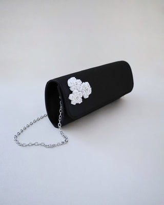 Satin Evening Clutch with Chassia FlowersClutch
