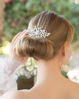 Flower Rhinestones Mini Hair Comb