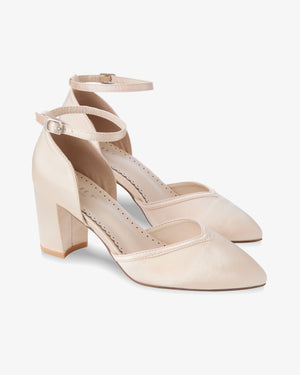 Satin Block Heels