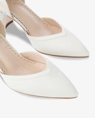 white block heels satin wedding shoes