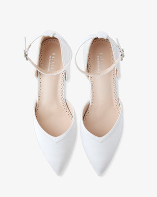 Satin Block Heels Wedding Shoes