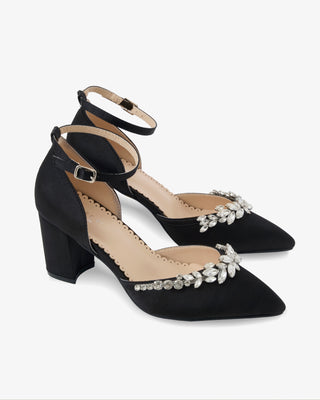 Marquise Rhinestone Block Heel Evening Shoes