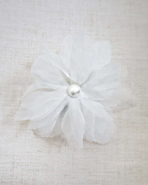 Large Ophelia Flower Hair Barrette with Pearl