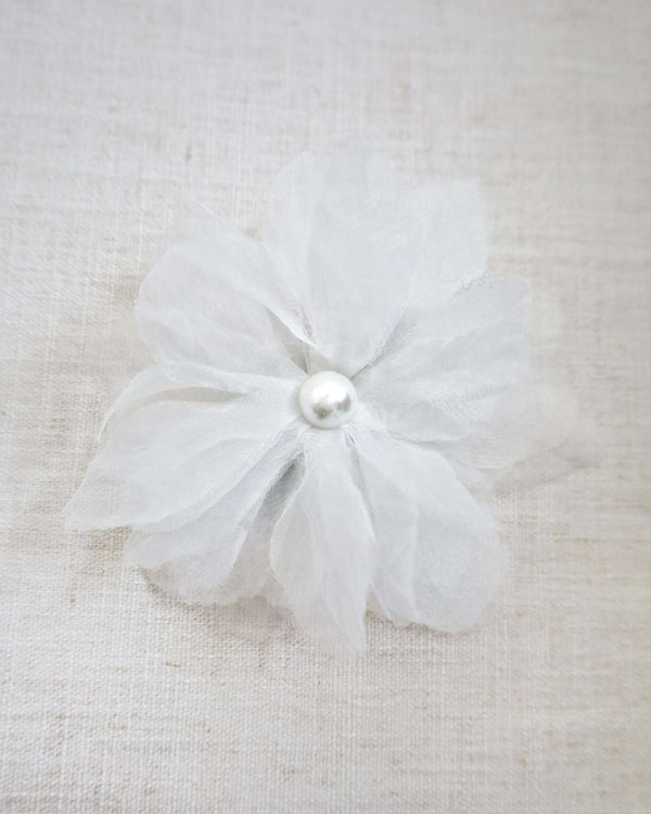 Large Ophelia Flower Hair Barrette with Pearl