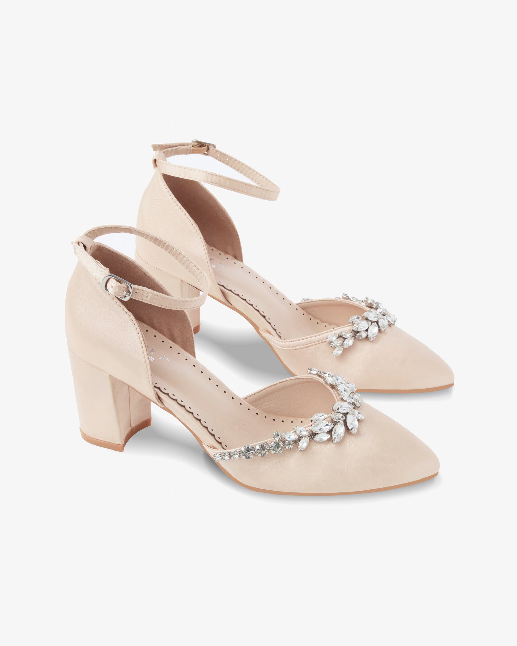 Marquise Rhinestone Block Heel Evening Shoes, Prom Shoes, Bridesmaids