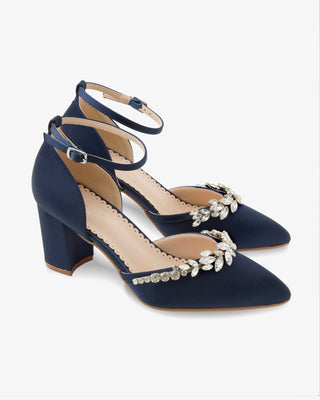 Marquise Rhinestone Block Heel Evening Shoes
