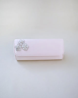 Satin Evening Clutch with Chassia FlowersClutch