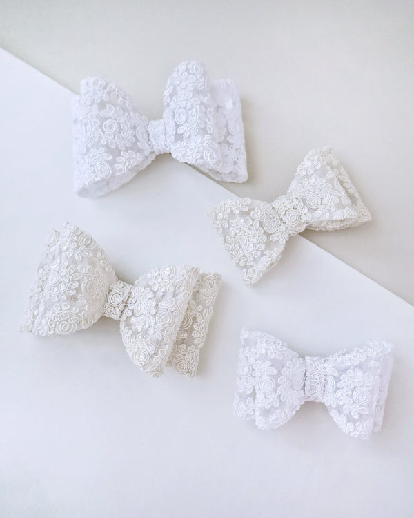 Oversized Crochet Lace Wedding Hair Bow