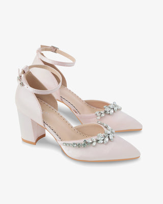 Marquise Rhinestone Block Heel Evening Shoes