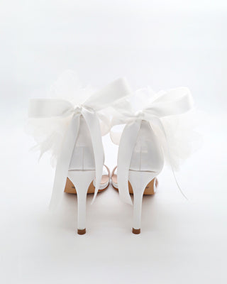 Satin High Heel Wedding Sandals with Ophelia Flowers