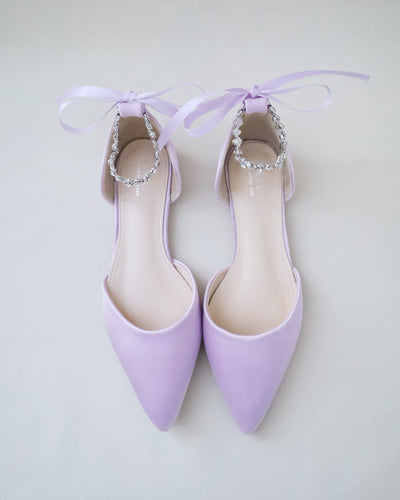 Lavender Bridesmaids Satin Flats
