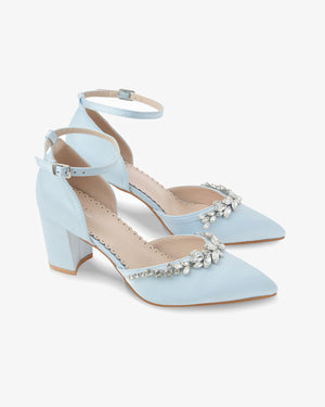 Marquise Rhinestone Block Heel Wedding Shoes